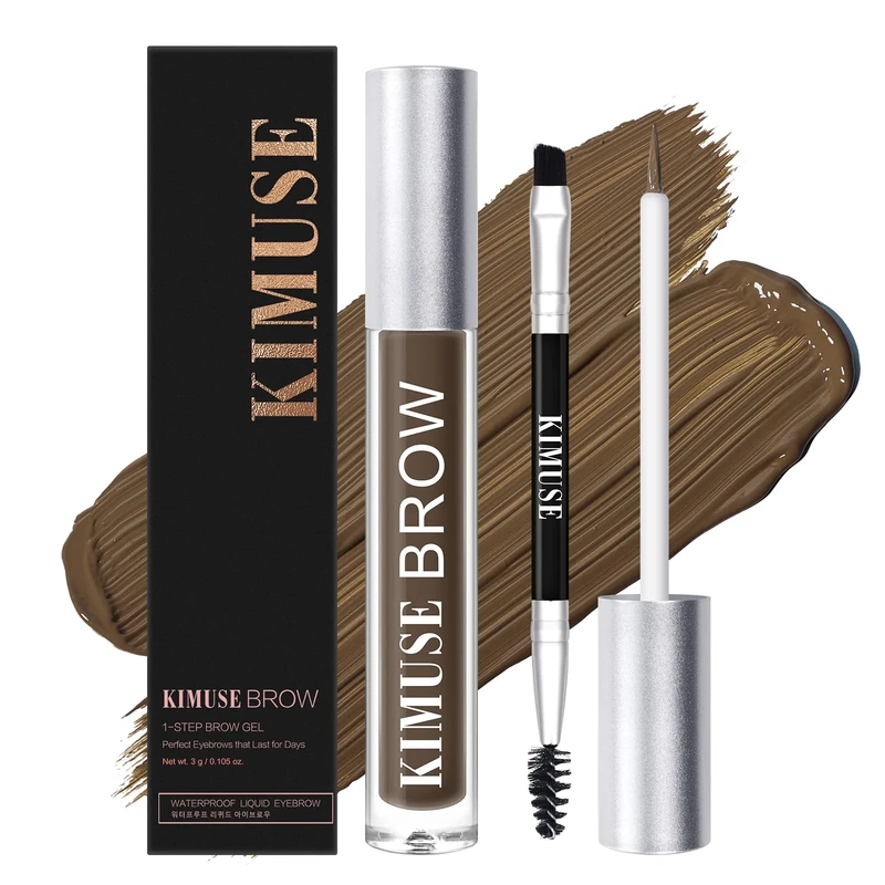 KIMUSE Eyebrow Gel, Eye Brow Tint, Waterproof, Long-Lasting, Smudge-Proof, Transfer-Proof (BLACKBROWN)