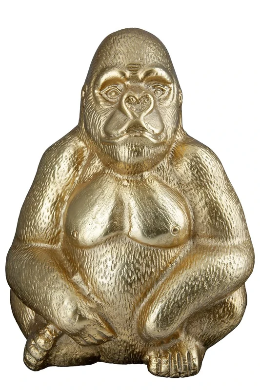 GILDE Decorative Figurine, Aluminium, Gold-Coloured, Höhe 27 cm