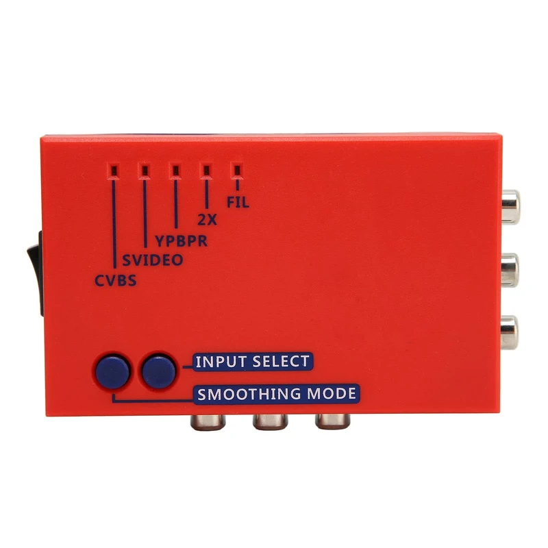 HD Multimedia Interface Compatible Converter, 60 Signal Filter Mode Zero Latency 480p High Definition Converter for Retro Scaler 2x Line Multiplier, Sound Performance (Red)