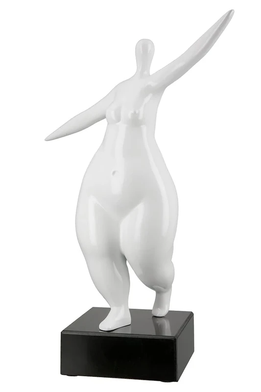Casablanca modernes Design Decorative Sculpture, Resin, White, Höhe 37 cm