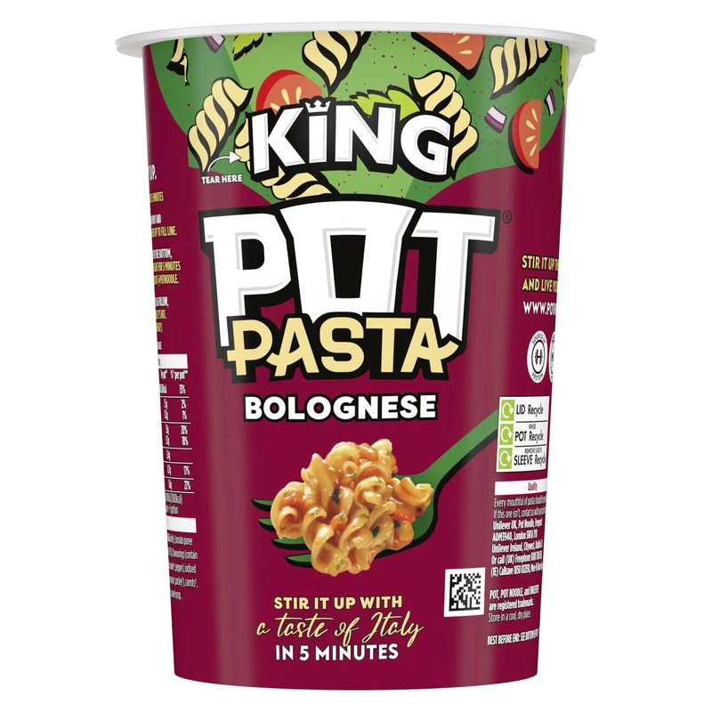 Pot Pasta Bolognese instant hot snack pot from the nation's favourite instant noodle brand* quick pasta pot for when you need filling up Instant Noodle 8x 73 g