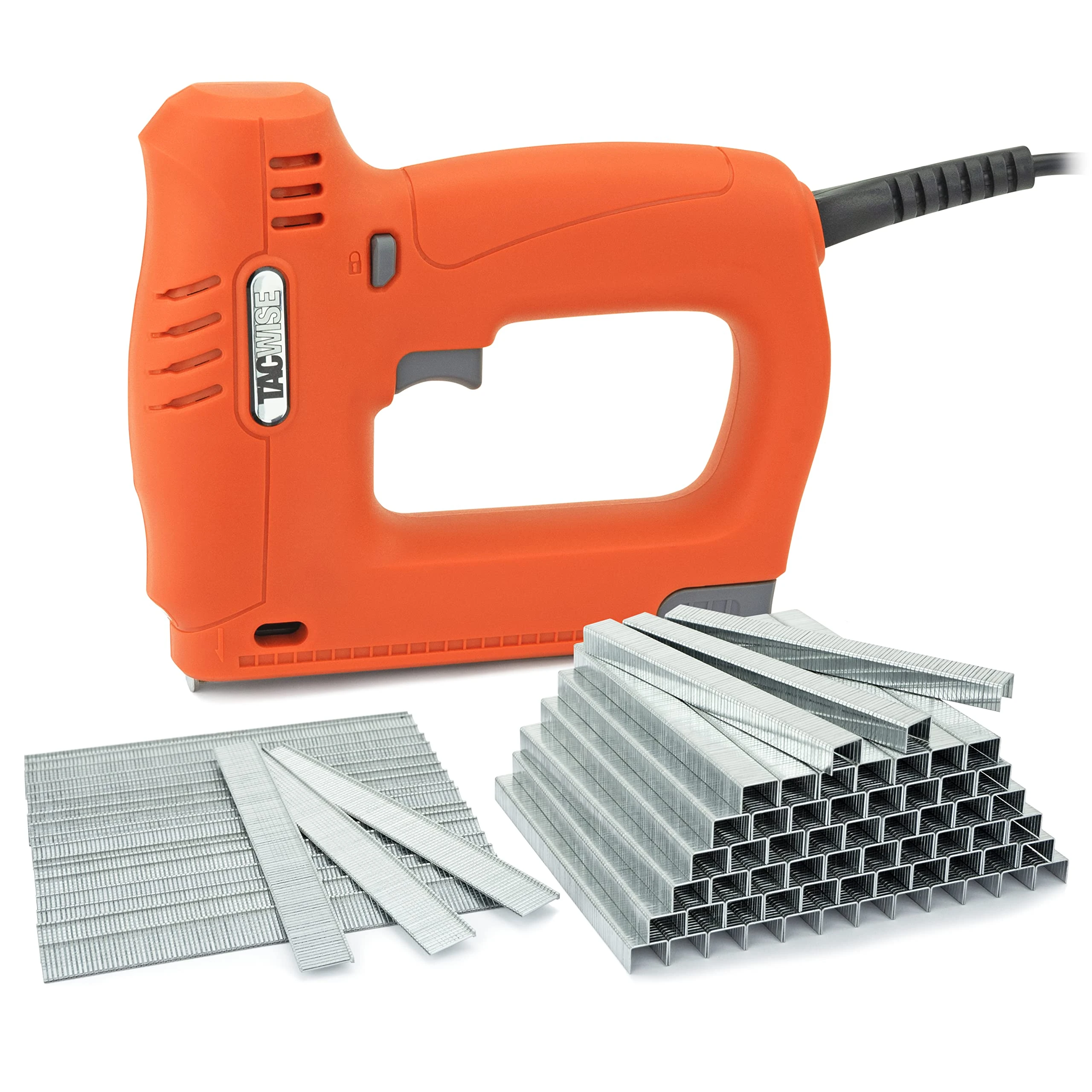 Tacwise 1703 140EL Pro Electric Staple/Brad Nail Gun Kit with 5,000 Staples & 2,000 Nails, Uses Type 140 Staples & Type 18G Nails, Orange