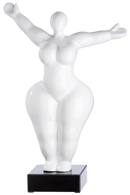 Casablanca Modern Decorative Sculpture XL Figure Woman Lady - Design Statue White Glossy - Height 54 cm