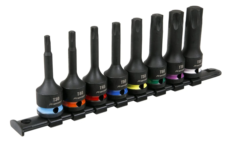 Sealey TRX-Star* Impact Socket Bit Set 8pc 1/2”Sq Drive - AK56002