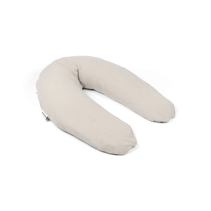 Doomoo Comfy Big Pregnancy Pillow - Adaptable for Breastfeeding, Maternity Pillow for Support, Elongated Shape, Organic Cotton - Tetra Almond
