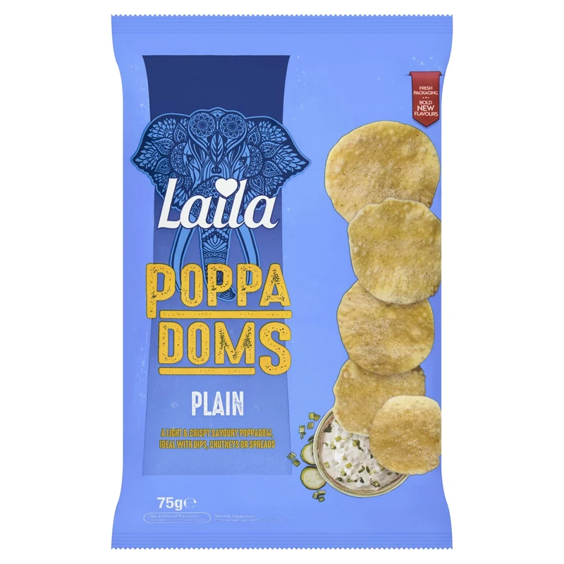 Laila Plain Poppadoms 75g - Image 1