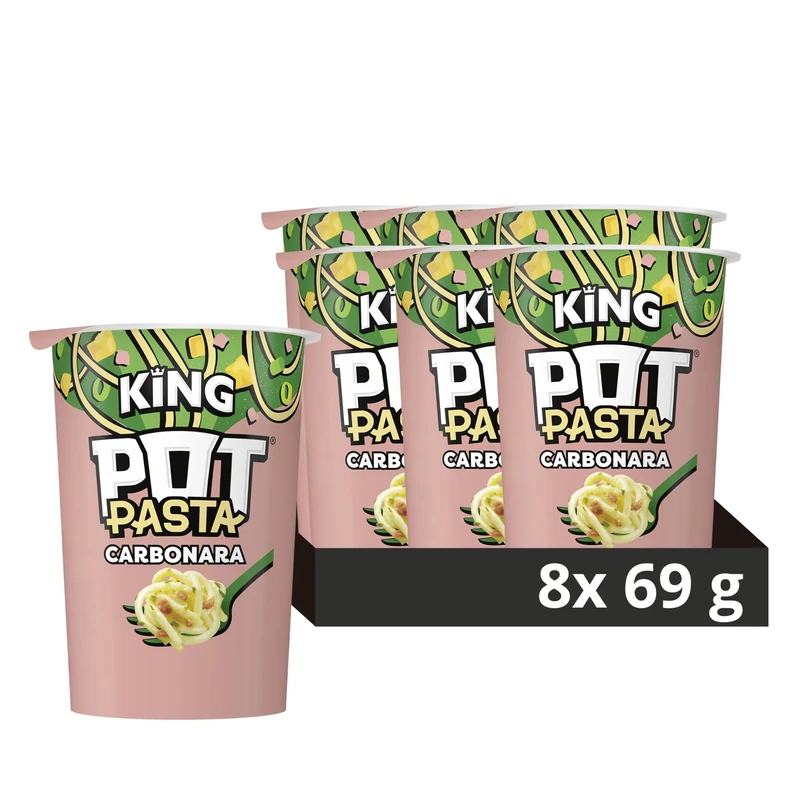Pot Pasta King Creamy Carbonara instant hot snack from the nation's favourite instant noodle brand* quick snacks for when you need filling up Instant Noodle 8x 69 g
