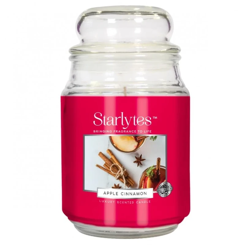 Starlytes Apple Cinnamon Luxurious Candle Glass Jar 18oz