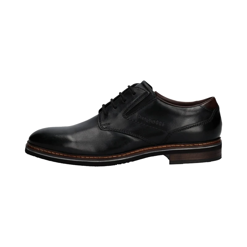 bugatti Men's Black Nubuck Leather Business Shoes - Extra Wide - Image 1