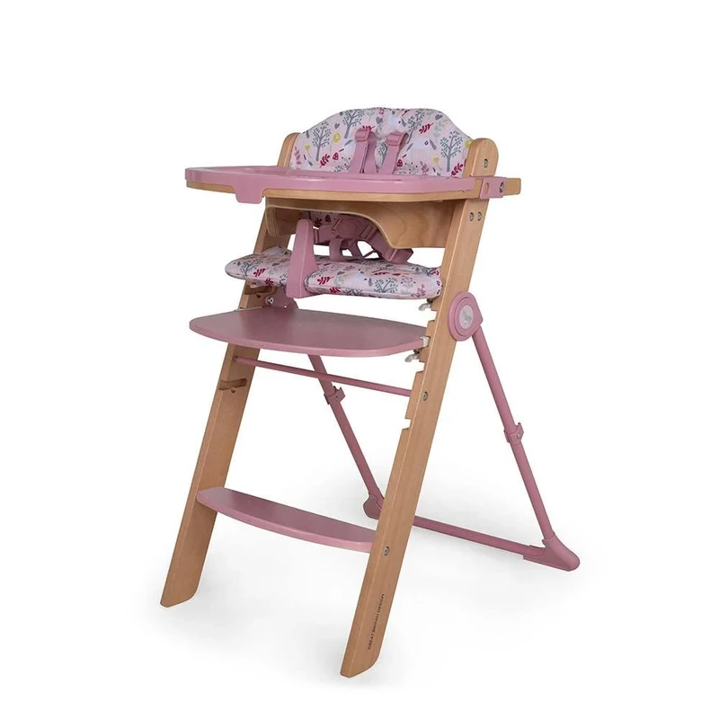Cosatto Wooden Waffle Highchair - 6 Months -100kg, Multi Height Seat, Foldable, Self Standing, Adjustable Footrest, Removeable & Washable Tray & Seat Pads (Unicorn Garden)