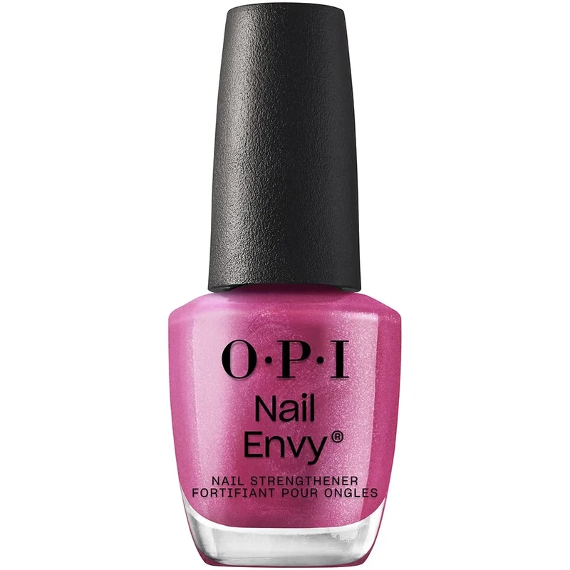 OPI Nail Envy Nail Polish, Strong Nail Strengthener Treatment For Strong Nails, Vegan Nail Repair and Strenght for Damaged Nails, Pink Nail Polish Powerful Pink Nail 15ml