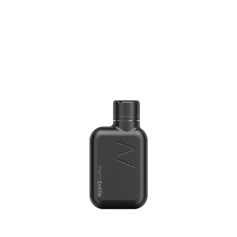 memobottle A7 Stainless Steel - 8oz / 250ml - Flat water bottle designed to fit in your bag - Black