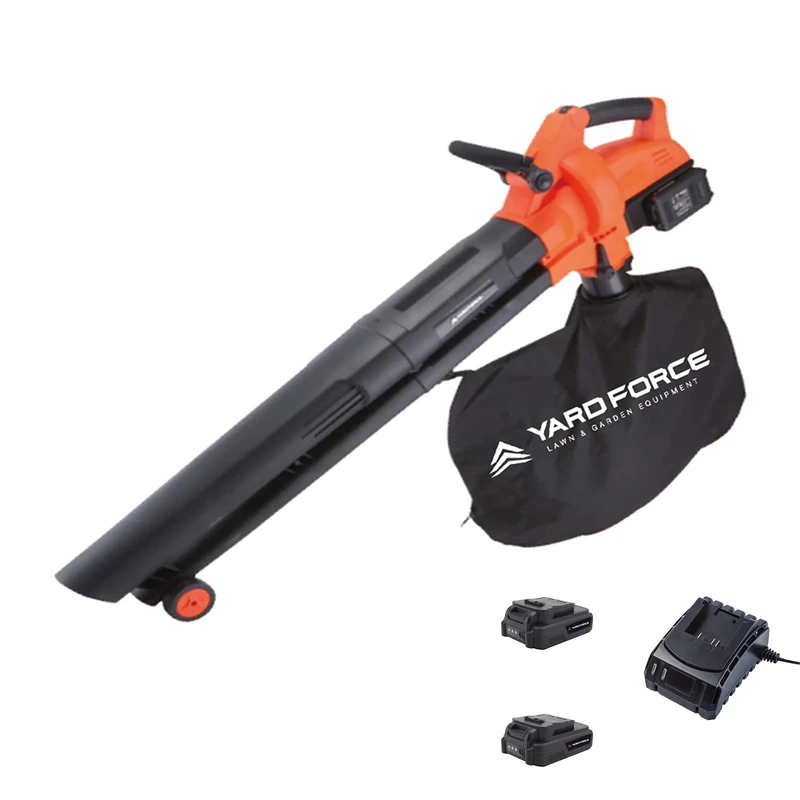 Yard Force 40V Cordless 3-in-1 Blower Vacuum & Mulcher with 230km/h Air Speed, Lithium Ion battery and Charger LB C20B