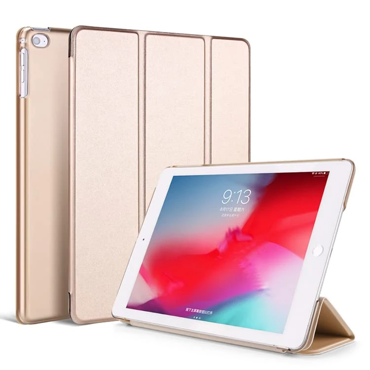 DV Ultra Slim Smart Case Cover for iPad 9.7 (Air, Air 2 2017, 2018), Translucent Back, Auto Sleep&Wake (Gold)