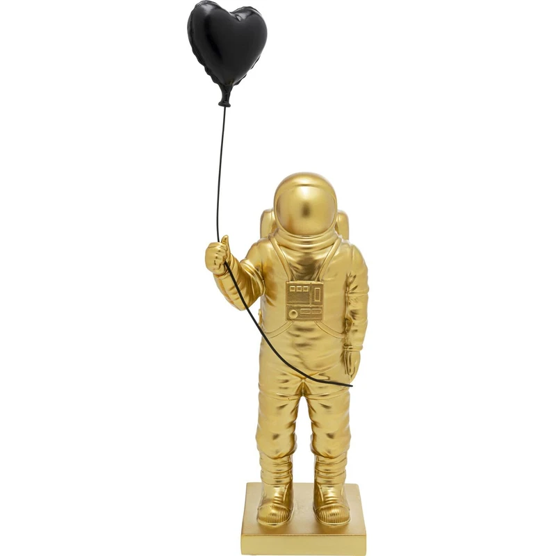 Kare Design Deco Figurine Balloon Astronaut, Gold, Handmade, Each Piece Unique, Deco Statue, Gift Idea, Decorative Home Accessories, Room Decor, Home Decor for Living Room, 41x13x11 cm - Image 1