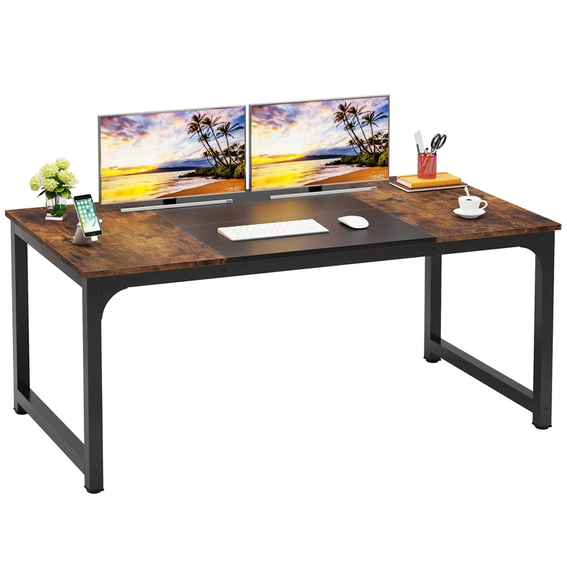 LITTLE TREE 70.8 Inch Large Executive Office Desk, Simple Computer Workstation with 31.5 inch Wide Desktop for Home Office