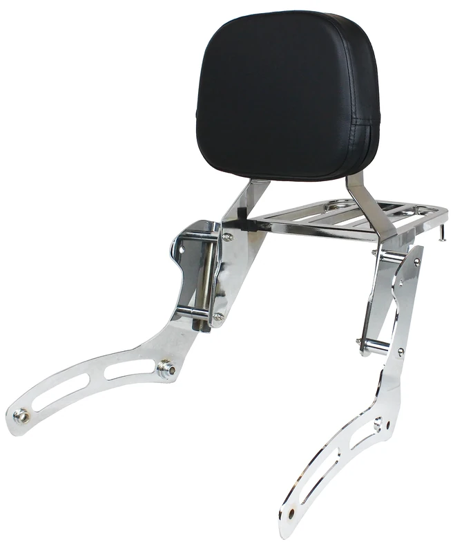 YHMOTO Passenger Backrest Sissy Bar with Luggage Rack for Kawasaki Vulcan 900 VN900 Classic Custom 1996-2023 (Chrome)