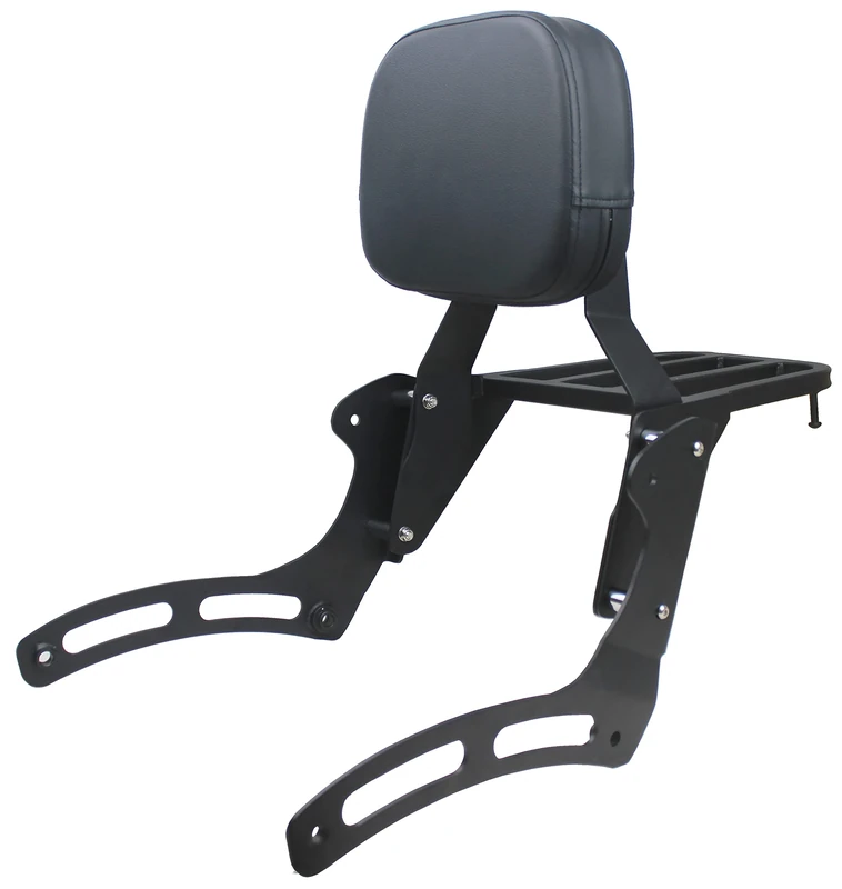 YHMOTO Passenger Backrest Sissy Bar with Luggage Rack for Kawasaki Vulcan 900 VN900 Classic Custom 1996-2023 (Black)