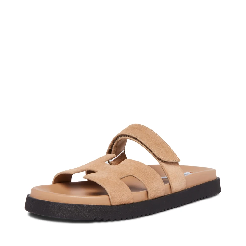 Steve Madden Women's Mayven Slide Sandal, Taupe Suede, 6.5 UK