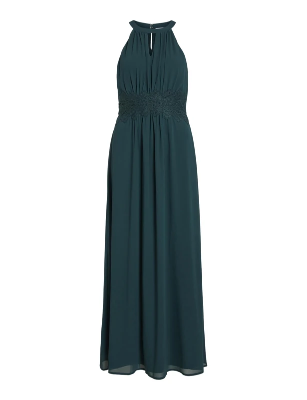 Vila Women's Vimilina Halterneck Maxi Dress/Su-Noos, Ponderosa Pine/Detail: Elastic, 38 EU