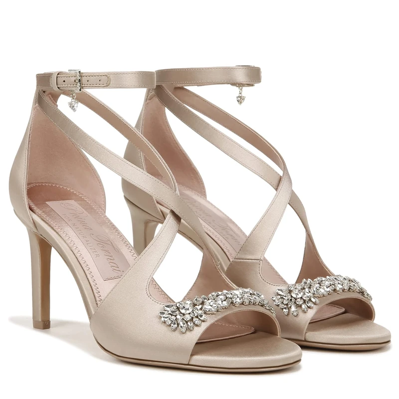 Naturalizer Women's Fashion Sandals - Amor Ankle Strap, Champagne Fabric, UK 9, Medium Fit