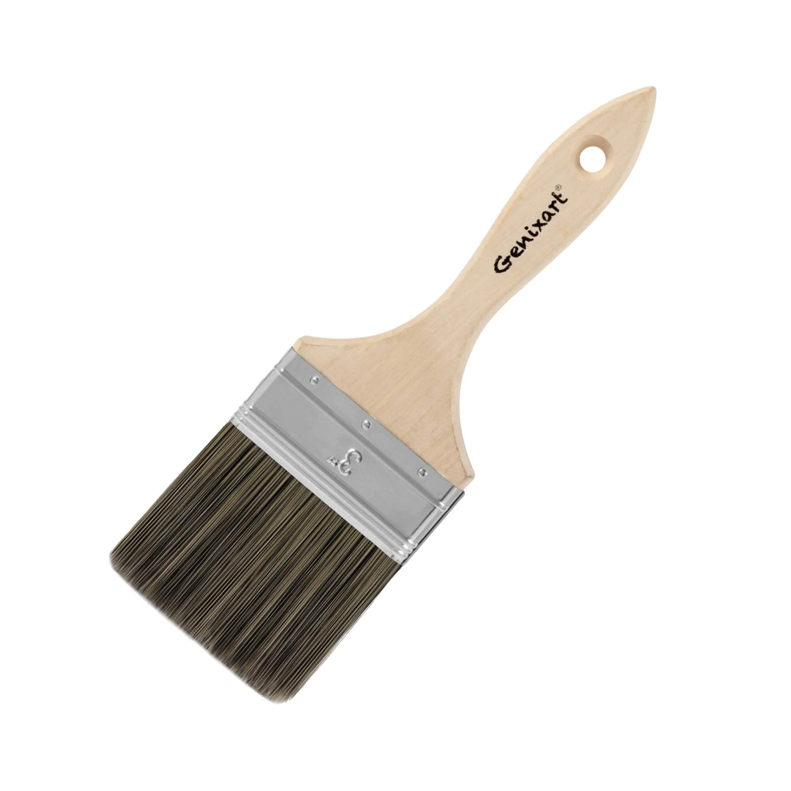 Double Thick Chip Paint Brush, 3 inch / 75mm Wood Stain Brushes for Painting Walls and Fence Staining, Wooden Handle Masonry Paintbrush for Varnish, Paste, Gesso and Limewash