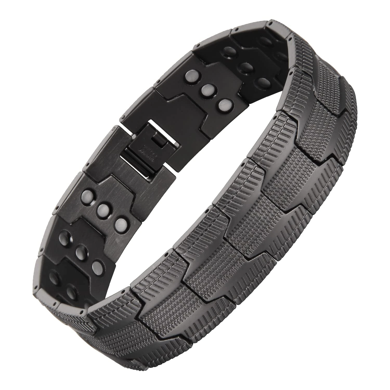 MagEnergy 99.9% Copper Magnetic Bracelet for Men, 3X Magnetic Bracelets Men with Ultra Strength Magnets, Adjustable Wristband with Link Removal Tool & Jewelry Gift Box(Black)