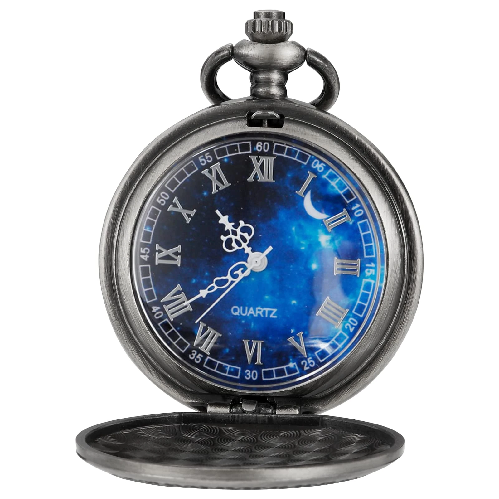 Tiong to My Son Men's Pocket Fob Watch Classic Vintage Quartz Pocket Watch with Chain a Birthday Gift