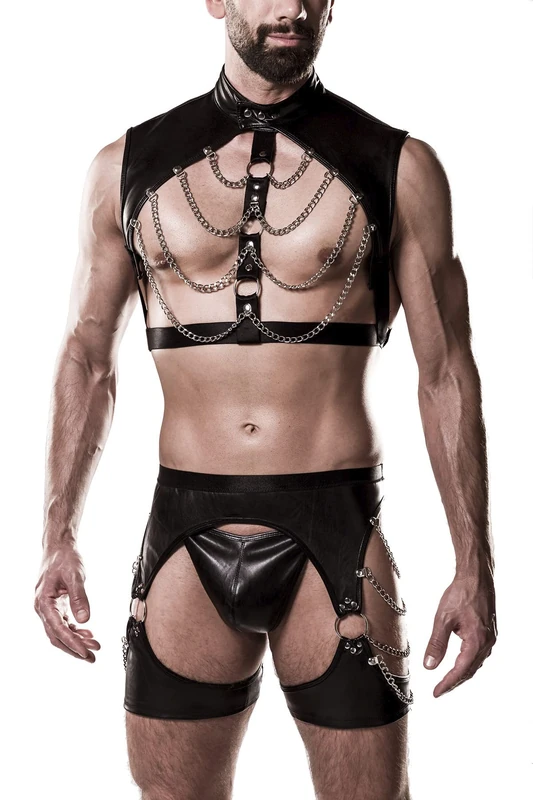 Grey Velvet Men's 20051-002-011 Erotic Set, Black, L-XL