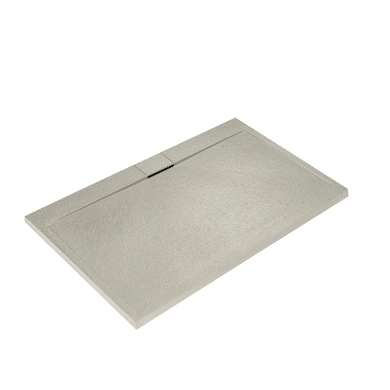 Ideal Standard - Ultra Flat S i.Life, Rectangular Shower Tray 170x90 in Resin, Long Side Drain Waste, Stone Effect matt Finish, Sand