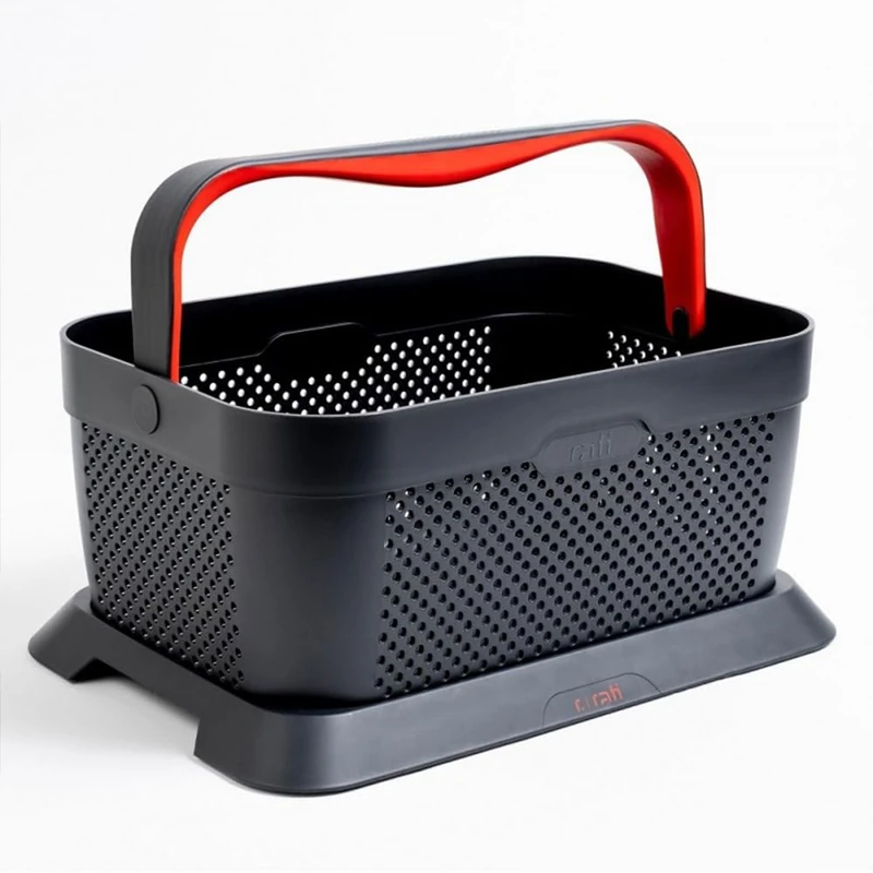rati Basket - Red, Smart Car Basket for Shopping and Outdoor Activities, with Mounting Adapter for the Boot, Non-Slip and Stable While Driving, Black, Made of 94% Recycled Material - Image 1