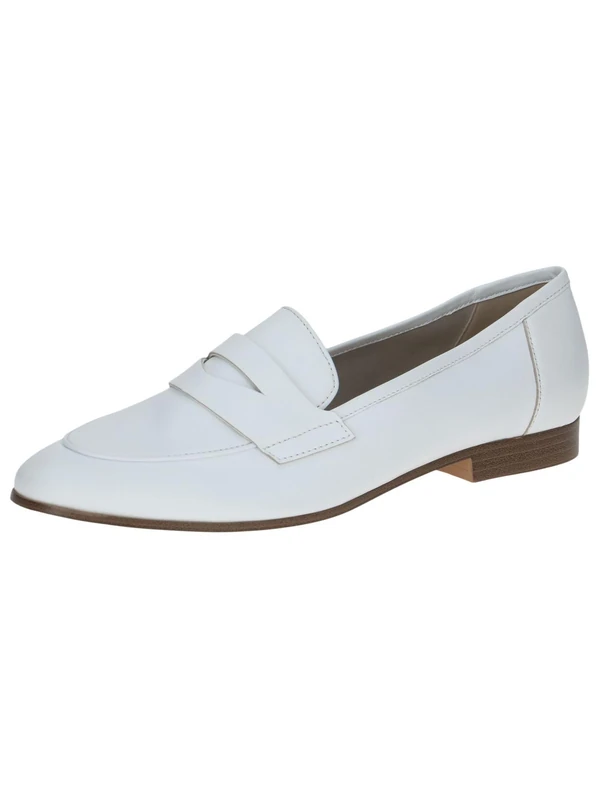 CAPRICE Women's Leather Loafers Elegant, White (White Nappa), 8 UK