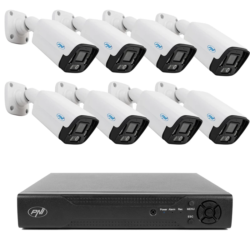 PNI Video surveillance package NVR House IP716 and 8 cameras IP125 with IP, 5MP