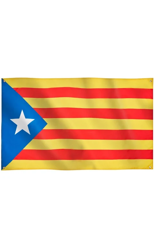 Runesol Catalonia Flag - Estelada, 91x152cm (3ft x 5ft), 4 Grommets, Catalan Independence Flag