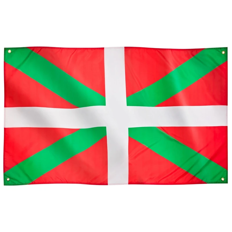 Runesol Basque Country Flag, 91x152cm, 3ft x 5ft, Basque Flag, 4 Grommets, Eyelet in Every Corner, País Vasco, Ikurriña, Bilbao Flag,Premium Flags, Inside, Outside, Vivid Colours