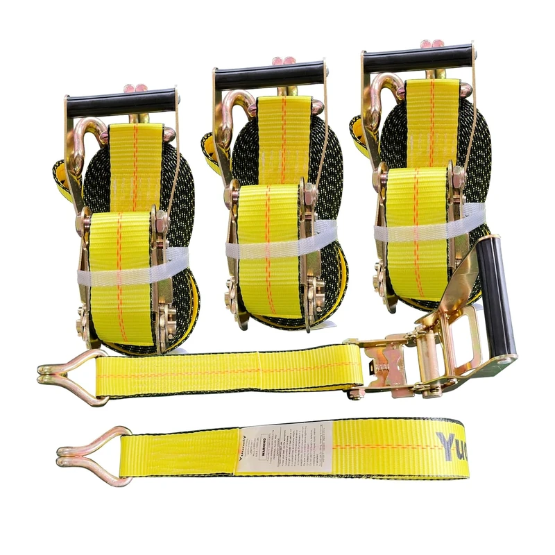 Yuoneiy Ratchet Strap Tie Down (4PK) 2” x 30” x 10000 lbs J Hook Heavy Duty Tie-Down Straps Ratchet for Truck, Container, ATV, UTV, Trailer