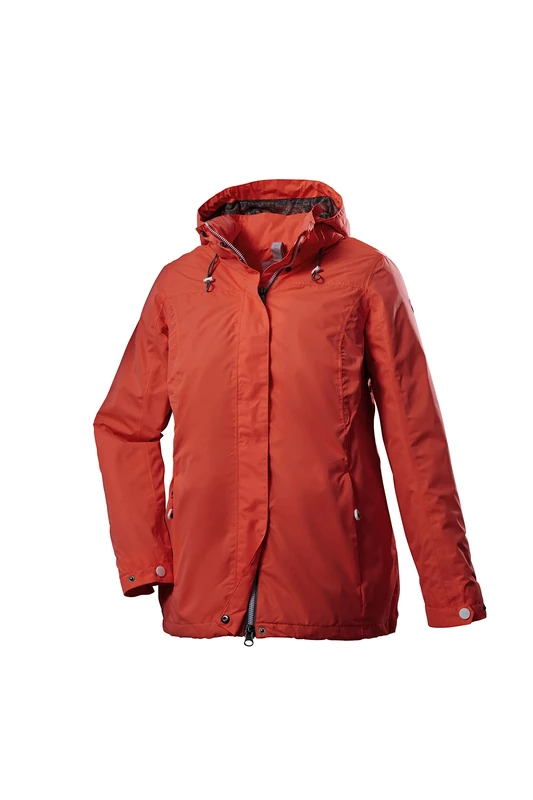 STOY Women's STS 11 Wmn Jckt Functional Outdoor Jacket with Zip-Off Hood, Neon-Coral, 46 (EU)