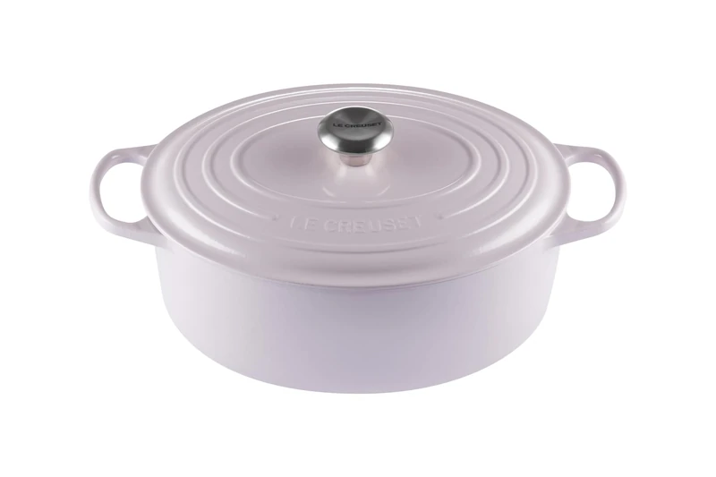LE CREUSET Enameled Cast Iron Signature Oval Dutch Oven with Lid, 6.75 Quart, Shallot (LS2502-3165SS)