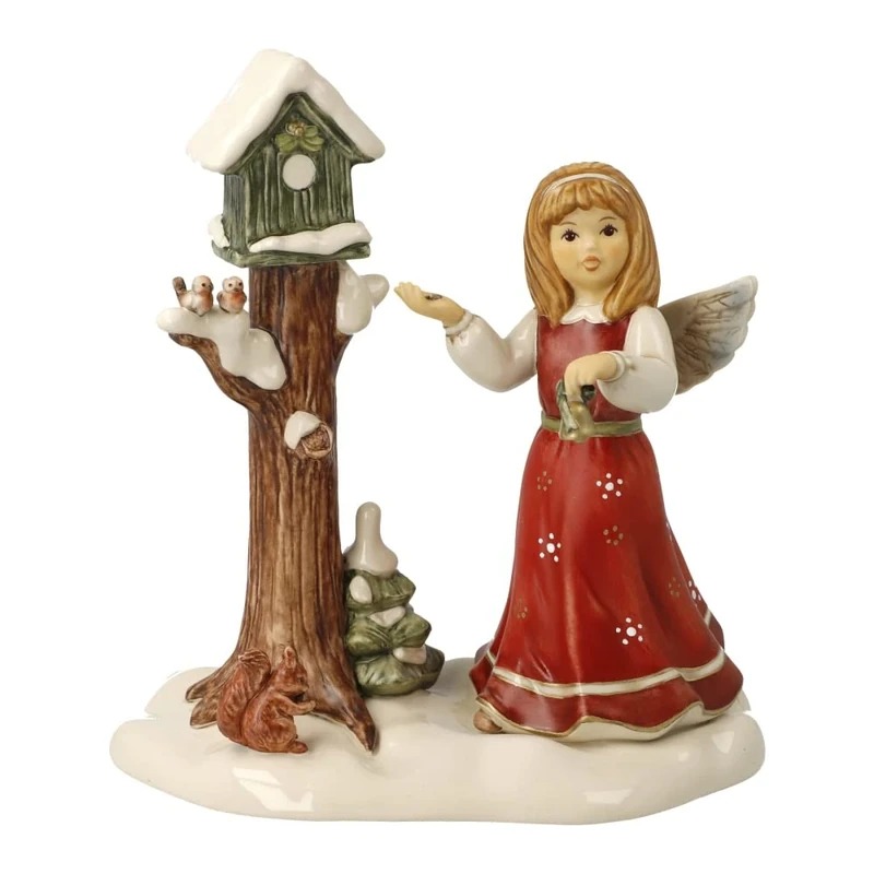 Goebel Christmas Decoration Angel Figurine Made of Porcelain, Dimensions: 19.5 cm x 18 cm x 10 cm, 66-704-44-1