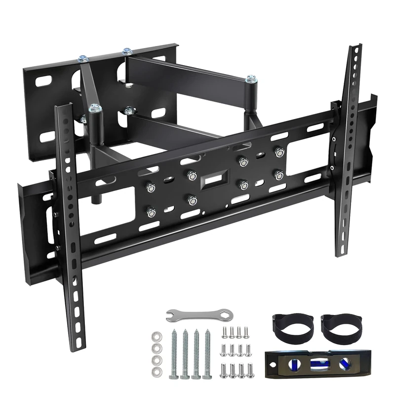 Venton Adjustable, Tilting and Swivelling TV Wall Mount for Curved Flat TVs and Monitors VESA 400 x 600 Max (32-75 Inch) 50 kg Max TV Mount, Tilt, Swivel