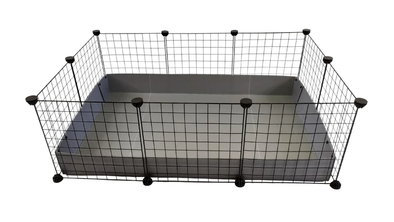 C&C Modular Cage 3 x 2 110 x 75 cm Guinea Pig Hedgehog Silver Grey