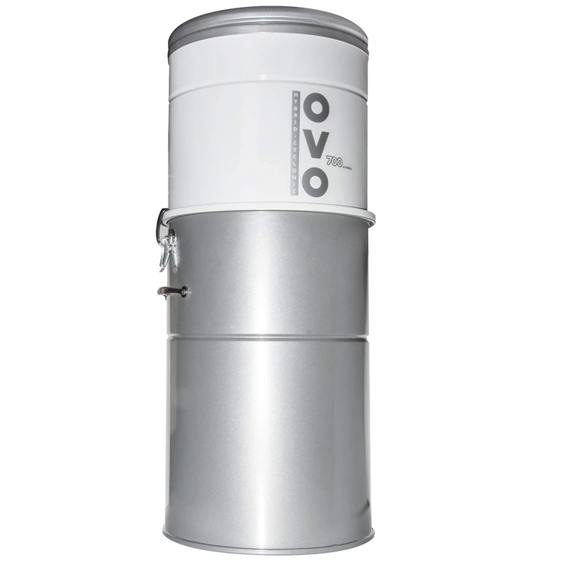 OVO OVO-700ST-35H 700 Airwatts Heavy Duty Powerful Central Vacuum System, Hybrid Filtration (with or Without Disposable Bags) 35L or 9.25Gal Bottom Load Dust Bin, White - Image 1