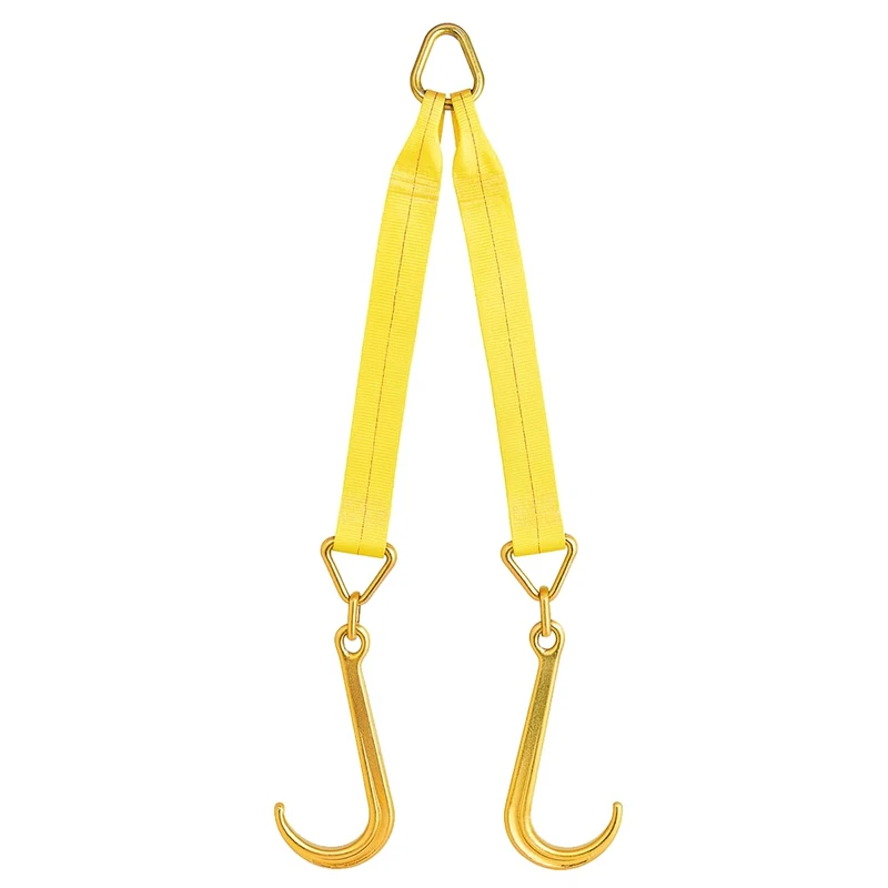 Boxer Tow Straps V Bridle 3” x 24” with J Hooks, Recovery V Strap, Rollback, Car Hauler, Towing – B/S 16,200lbs