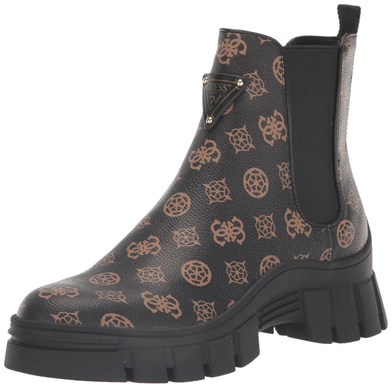 GUESS Women's Hestia Ankle Boot, Brown/Black 210, 4.5 UK