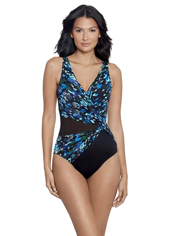 Miraclesuit Women's Swimwear Illusionists Circe Soft Cup Tummy Control One Piece Swimsuit, Multi, 8
