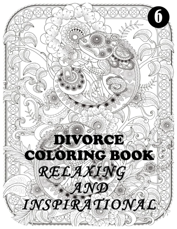 DIVORCE COLOING BOOK. RELAXING AND INSPIRATIONLA: Mandala, Dream Catcher, Beautiful Women, Animals 132 pages: Size = 8.5 x 11 inches - Image 1