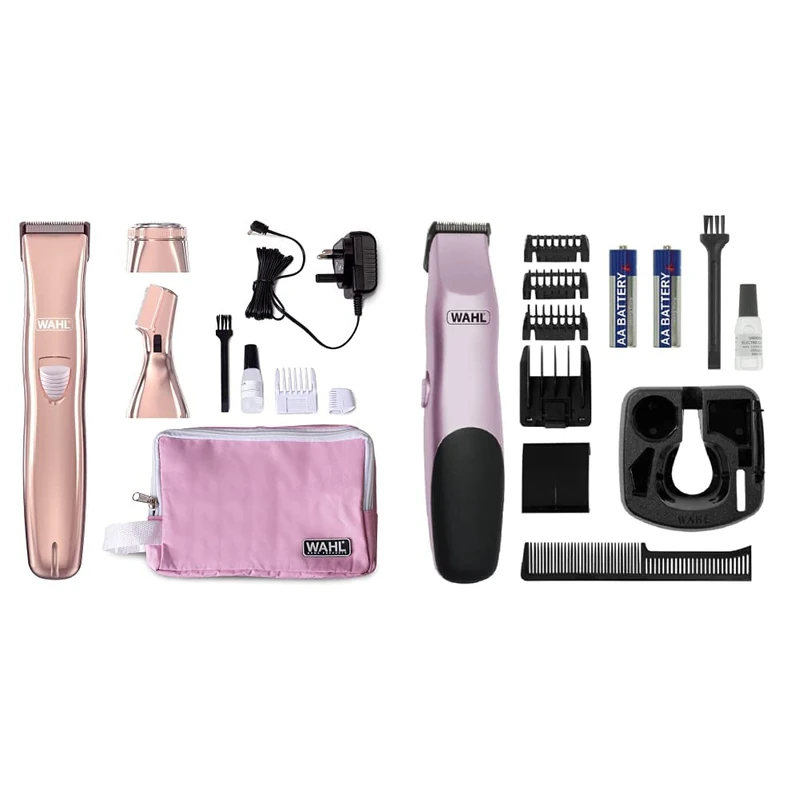 WAHL 3-in-1 Ladies Face and Body Hair Remover, Womens Hair Removal Trimmer, Facial Hair Trimmers, Ladies Shavers, Peach, 2 Count