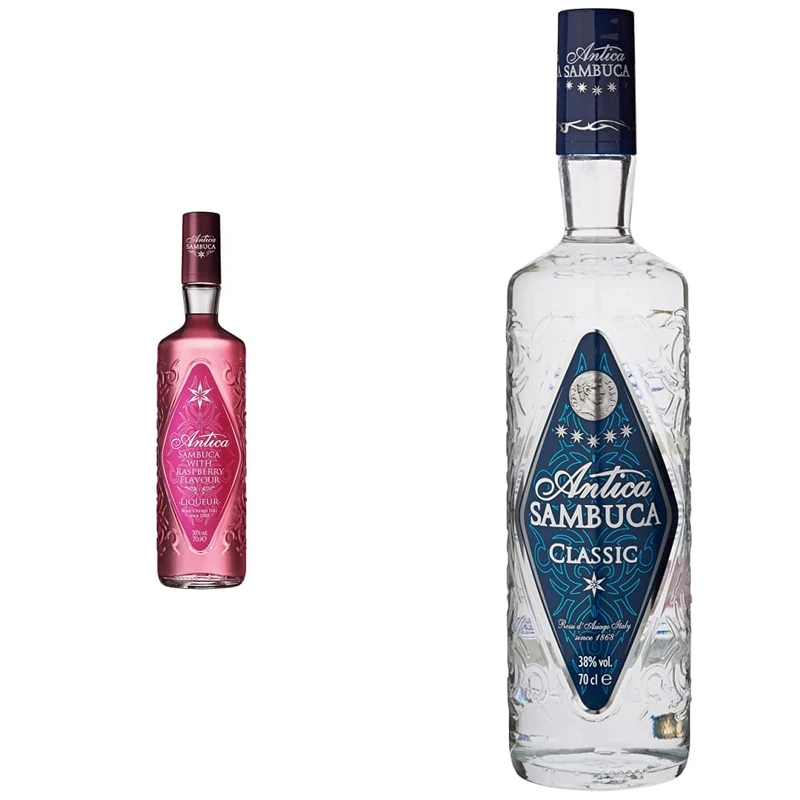Antica Sambuca Duo - Raspberry & Classic Italian Liqueur 70cl