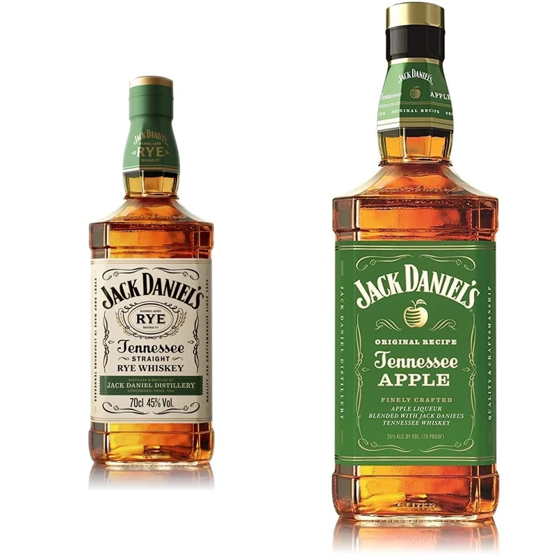 Jack Daniel's Tennessee Rye Whiskey, 70cl & ’s Tennessee Apple Whiskey Liqueur, 1L