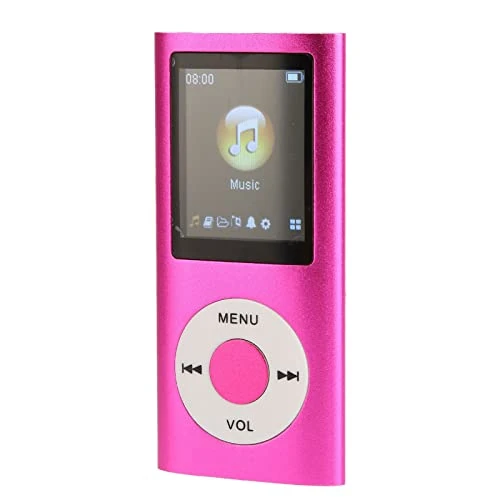 MP3 Player with Bluetooth, Music Player with Built-in HD Speaker, 1.8 Inch LCD Screen, HiFi Sound, Earphones Included, Support up to 64GB, for Students Running Walking(Pink)